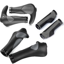 산악 하이브리드 자전거 핸들바 MTB 편안한 미끄럼방지 손목보호 핸들 그립 손잡이 3종, 2.편안한그립 - 02 (2개-1세트), 1개