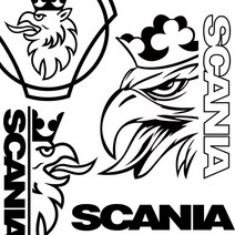 마이웨이카 스카니아 스티커 대형 SCANIA 로고 데칼 덤프 트럭 추레라, 검정색, 로고5 (좌측), 1개