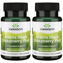 스완슨 아로니아 블랙 초크베리 프룻 400mg 캡슐, 60개입, 2개