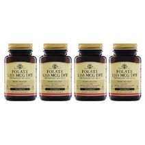 4개 Solgar 솔가 천연 엽산 1 333mcg(800mcg 메타폴린) 100정