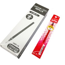 유니볼 시그노 DX 캡식 0.28 0.38 리필심 12자루 UMR-1 FOR UM-151 + 사은품(3M 포스트잇 653 100매), 0.38 레드