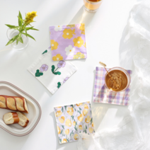 [벨라이프] 에버가든 티코스터 4type, 색상:03.퍼플체크