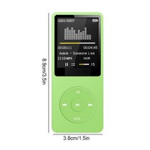 휴대용 MP3 플레이어 1.8 인치 LCD 화면 FM WAV 라디오 비디오 Hifi 게임 영화 전자 책 음악 지원 SD 카드, 05 Green
