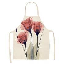 TS GLOBAL 1Pcs 꽃 로터스 패턴 레이디 앞치마 홈 주방 레스토랑 요리 캐터링 안티-파울 링 68x55cm, 14 N_02 68x55cm