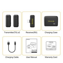ASMR마이크 강의용마이크 7RYMS Rimo S1 무선 라발리에 마이크 시스템 오디오 비디오 음성 녹음 아이폰 또, 01 USB-C Port