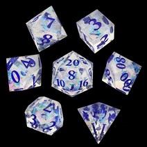 DND Resin Dice Set Dungeons and Dragons Gifts Polyhedral D&D MTG RPG Table Games Dice Accessories Pa, Transparent Blue