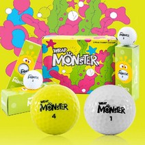 랩몬스터 골프공 골프볼 고반발 3피스 3구, 옐로우-유광