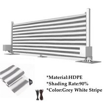 전원주택담장 단독주택 테라스 가림막 담벼락 담장 주물 휀스 회색 흰색 스트라이프 울타리 그물 발코니 개인 정보 보호 스크린 그물 계단 레일 차양 아파트 대피소 메쉬, 줄무늬 울타리 그물, 0.8mx3m