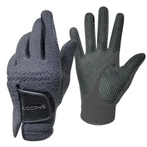 [하도] GH LOOPYS 양덤블 겨울 방한 실리콘 골프장갑, 차콜/CHARCOAL, 남성