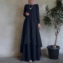 아바야 중동옷 드레스 전통의상 불규칙한 헴 루스 롱 드레스 두바이 터키 Abaya Hijab Sundress 대형 ZANZEA 여성 긴 소매 이슬람 Kaftan 맥시