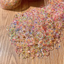 대용량 투명 헤어 머리 고무줄 머리끈 1000p