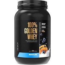 Maxler 100% Golden Whey Protein - 24g of Premium Whey Protein Powder per Serving - Pre P & Intra Wor, 2 Pound (Pack of 1), Blueberry Muffin