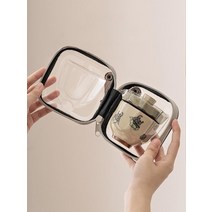 예쁜 여행용 다기세트 유리 커버 그릇 1인용 2인용 야외 휴대용 찻잔 세라믹 선물세트, 타이거 주전자 세트_ 3잔 여행 티 세트