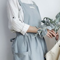 꿈일공간 원피스형 린넨 앞치마 6종 공효진앞치마, 02. 스카이