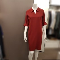 대박할인!!! 여성스럽고 귀여운라인 100%폴리에스테르원단 시원하고 가벼운~안감있는 프릴 반소매 카라 원피스