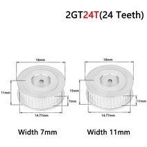 타이밍풀리 24 개 톱니 2gt 밍 풀리 보어 4mm 10mm 폭 2GT 동기 벨트 AF 1, 03 Bore 6mm_01 7mm