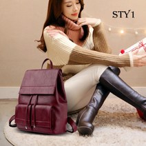 [국내배송] STY1(스타1) 사각 양가죽 백팩 여성백팩 여성가방 690g(정품판매자 아길라 확인필)