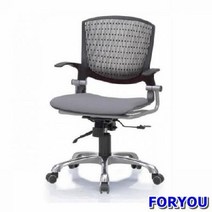 ForU60 사원용 회전의자 멜론 팔유 사출 쿠션 발 바퀴의자 책상의자 컴퓨터의자, 블랙 레드