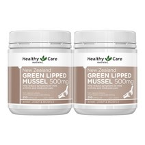 Healthy Care NEW ZEALAND GREEN LIPPED MUSSEL 헬씨케어 뉴질랜드 초록입홍합 500mg 250캡슐 2팩