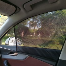 [ecolucky] 차량용 모기장 햇빛가리개/방충망/차박/캠핑/그늘막/윈도우/승용차용, 뒷문 모기장 2P