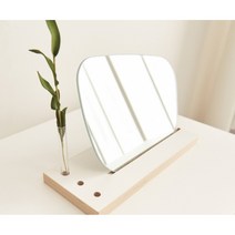 두께있는 무프레임 디자인 화장대 거울+받침세트(6종) 학생용 예쁜 수납 큰, 어니스트/받침 화이트