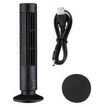 휴대용 캠핑용 선풍기Small Tower Fan Portable Fan Quiet Bladeless 2 Speed Electric Fan USB Powered V, 01 Black