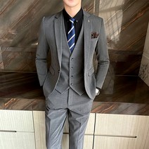 미스손 남자 체크 정장 세트 3종 오피스룩 슬림핏 수트 남성 결혼식 정장