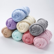 살래말래 빅 자이언트얀 패브릭 얀 19color 500g 망고실 왕모찌실 빅얀 뜨개실 핑거니팅 암니팅, 연보라