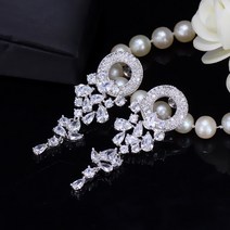 Whale-Wish Jewelry 다색 지르코니아 은도금 포도 귀걸이 WE085