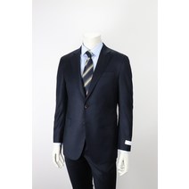 캠브리지멤버스 NAVY 서지 솔리드 울 남성 추동용 정장 수트