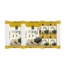 청정원 아침메뉴추천 바사삭 들기름 파래김 도시락 김 반찬 4g 16봉 2개 맛있는 어린이간식 간단한요리 간편식, 43세트