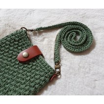 [DIY 패키지] 잔디무늬 휴대폰 가방 크로스백 미니백 코바늘 가방뜨기 가방만들기 코바늘손뜨개가방, 베이지