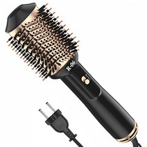 핫에어 브러시 1200W 음이온 원형 브러시 헤어 드라이어 브러시 3가지 온도 및 2가지 공기 흐름 수준의 4 in 1 헤어 드라이어 핫에어 브러시 모든 모발용 헤어 드라이어 브러시 원형 브러시(황금색) -21699, 회색