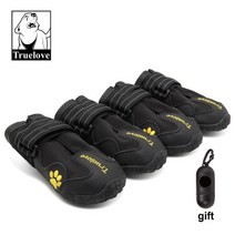 미끄럼방지 방수 댕댕슈즈 truelove pet dog shoes for small large dogs 야외 경 신발 for dogs 4pcs, 사이즈 7, 협력사, 검은 개 신발