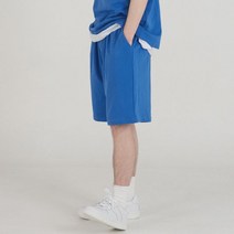 피아네르 원 턱 스웨트 버뮤다 팬츠 코발트 블루