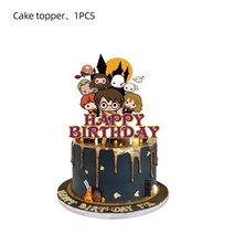 만화 개 블루스 단서 테마 일회용 식기 컵 플레이트 냅킨 키즈 생일 베이비 샤워 용품 귀여운 애완 동물 파티 장식, 1set 케이크 토퍼 c