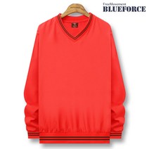 블루포스 남여공용 퍼버린 브이넥 맨투맨 오버핏 바람막이 긴팔 티셔츠 커플룩 단체복