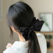 머리삔 헤어핀 왕리본핀 리본핀 볼륨 머리핀 엔젤슈슈 블랙 자동 리본매듭 24529EA