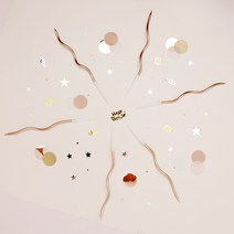 THEJIHYUNSHOP 롱캔들 메탈컬러 꼬불 나사 생일초, 1set, 메탈로즈골드