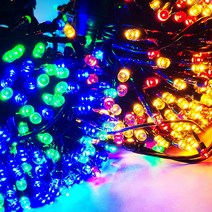 LED300구 무뚜기/크리스마스 트리전구 은하수조명, 300구 지그재그라인, 투명선_4색칼라 램프