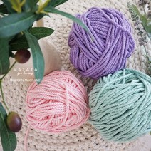 마타타 마크라메 재료 실 컬러 면로프 90합(4mm)/ 한타래(80야드), 7번-올리브 그린