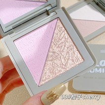 반짝이 재스민 하이라이터 화장품 페이스 쉬머 매트 프레스 글로우 일루미네이터 소프트 파우더 전문 메이, 한개옵션1, 03 3 cherry