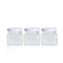가인글로벌 사각쨈80ml [1개 골드캡] 미니유리병 잼병, 1개, 80ml