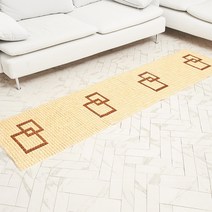 코매트 옐로우 네모 마작 쇼파방석 3단50X150cm