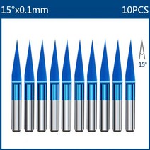 XCAN 엔드 밀 밀링 커터 3.175mm 샹크 CNC 라우터 비트 나노 블루 코팅 초경 조각 도구, 10pcs 15Dx0.1