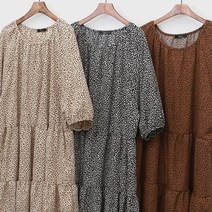 레오파드 캉캉 원피스 308P783S 빅사이즈 여성