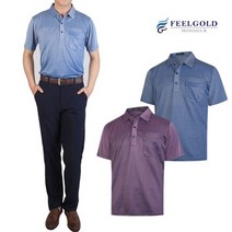 필골드 파크타운 남성 인견 절개라인 반팔 카라 티셔츠 PT600n601