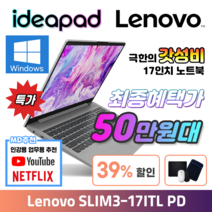 레노버 아이디어패드 SLIM3-17ITL PD 8G 256GB 인강용 업무용 WIN선택, WIN10, 8GB, 512GB, 펜티엄, 그레이