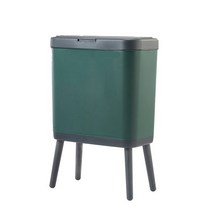 15L 대용량 주방 쓰레기통 대합 조개 껍질 유형 높은 발 빈 수거통 화장실, 03 Green