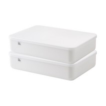 락앤락 선반정리 수납함 6L - 플라스틱 리빙박스 펜트리 정리/보관 침대밑서랍/옷장/장난감/블럭/수건/티셔츠 낮은 상자, 2개, 아이보리